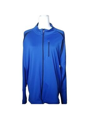 REEBOK BLUE AND BLACK ZIP UP JACKET